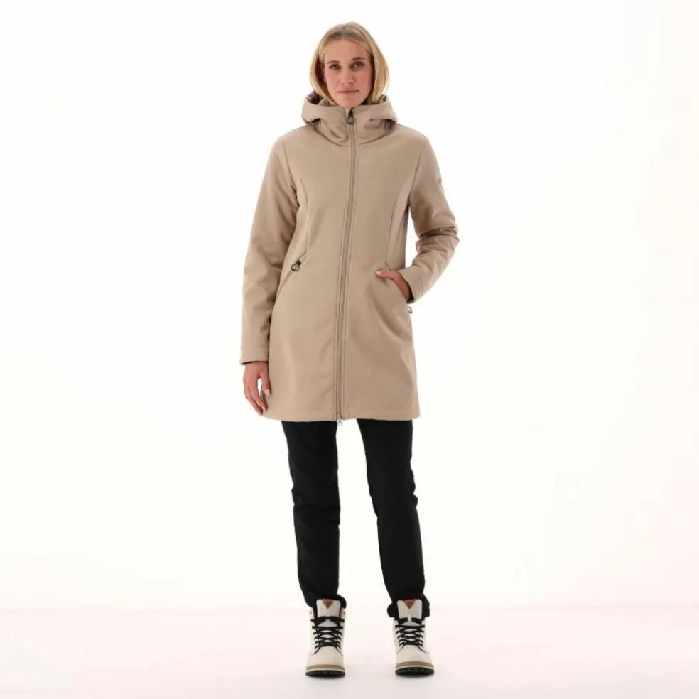 Parka sofshell da donna in pelliccetta