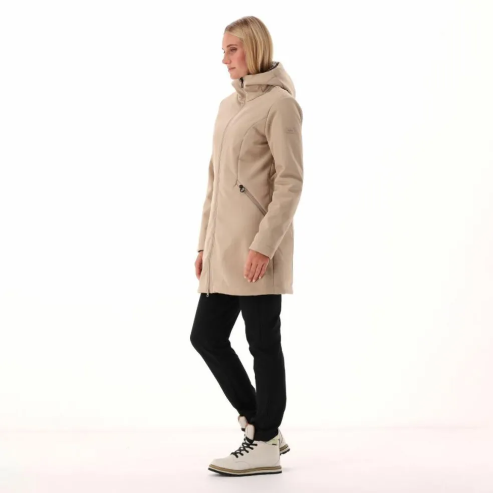 Parka sofshell da donna in pelliccetta