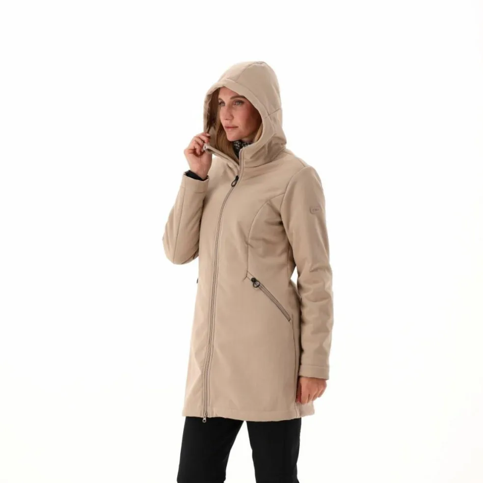 Parka sofshell da donna in pelliccetta