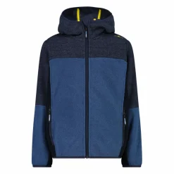 Pile con zip da bambino in knit tech con cappuccio
