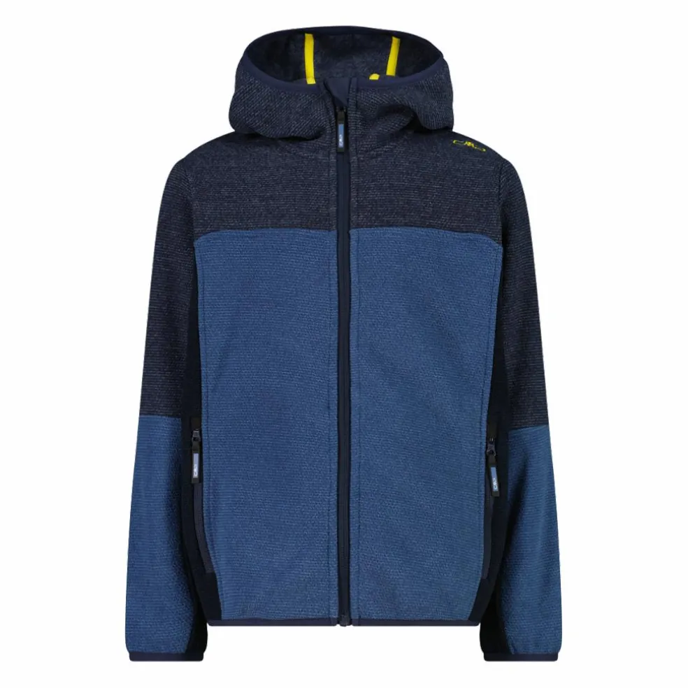 Pile con zip da bambino in knit tech con cappuccio