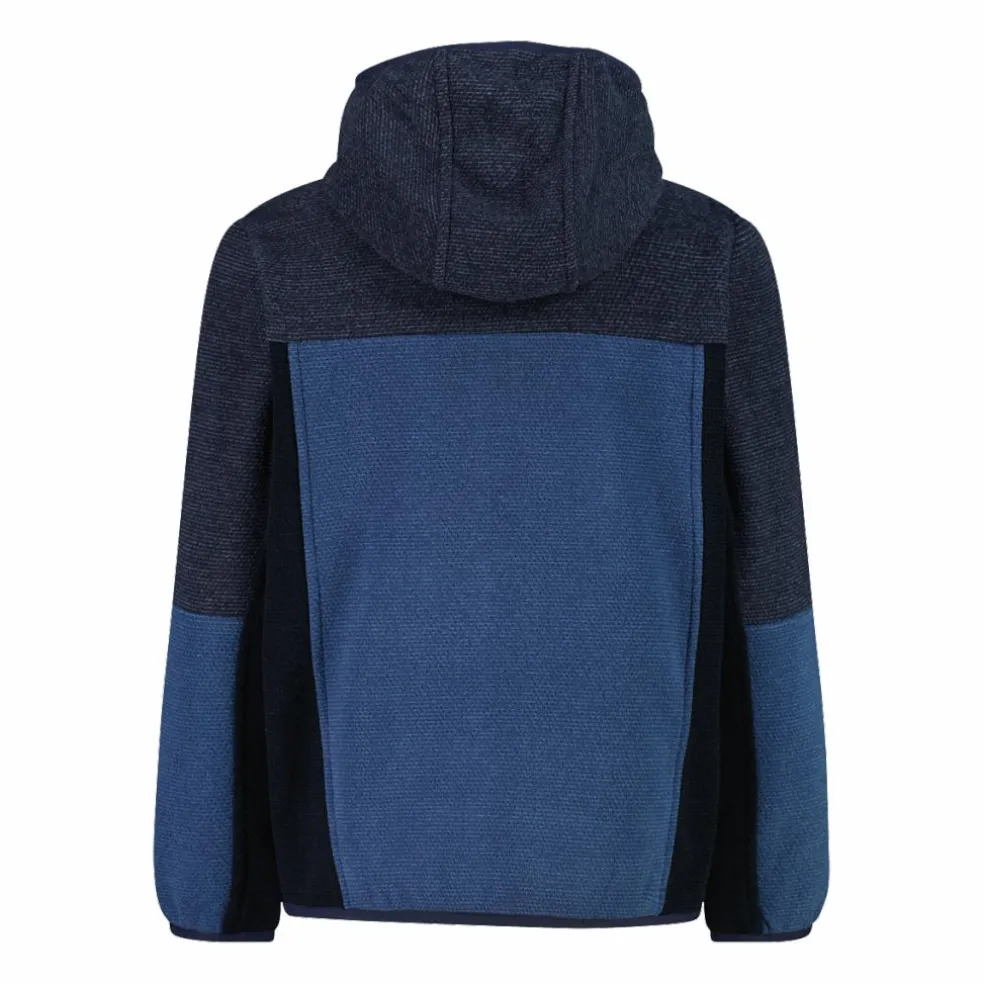 Pile con zip da bambino in knit tech con cappuccio