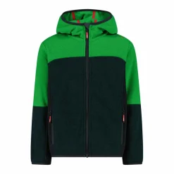Pile con zip da bambino in knit tech con cappuccio
