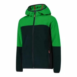 Pile con zip da bambino in knit tech con cappuccio