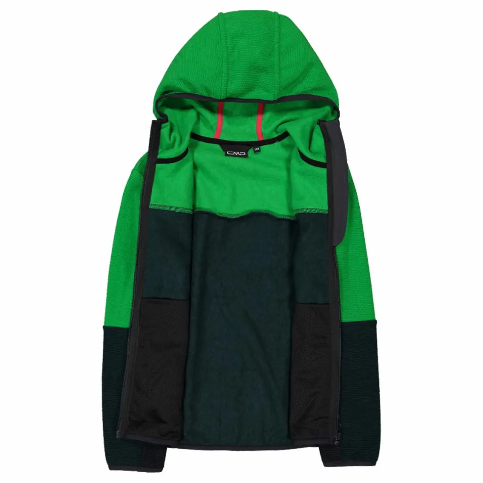 Pile con zip da bambino in knit tech con cappuccio