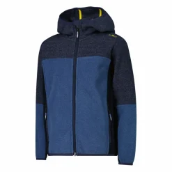 Pile con zip da bambino in knit tech con cappuccio