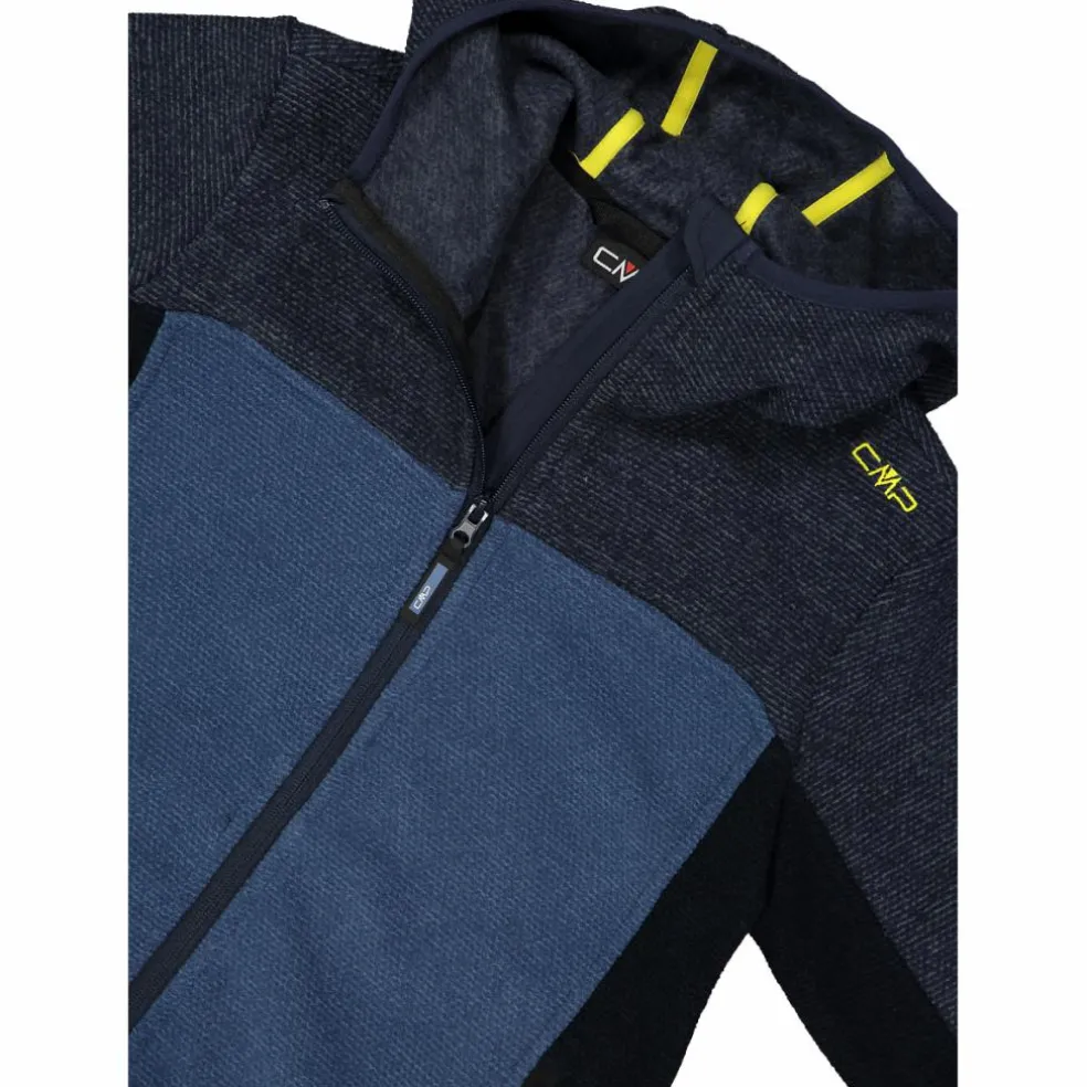 Pile con zip da bambino in knit tech con cappuccio