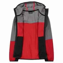 Pile con zip da bambino in knit tech con cappuccio