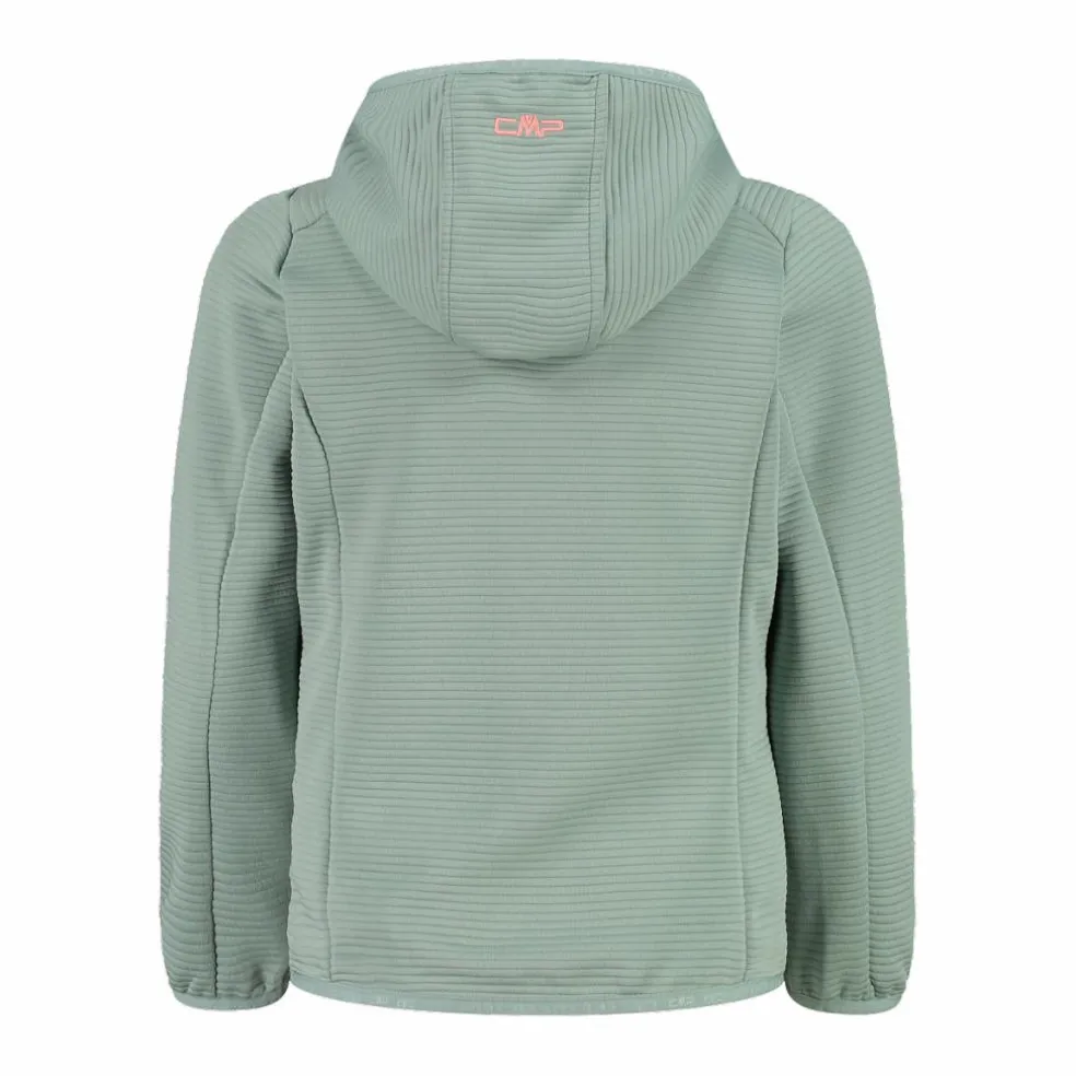 Pile full zip da bambina con cappuccio