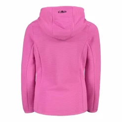 Pile full zip da bambina con cappuccio