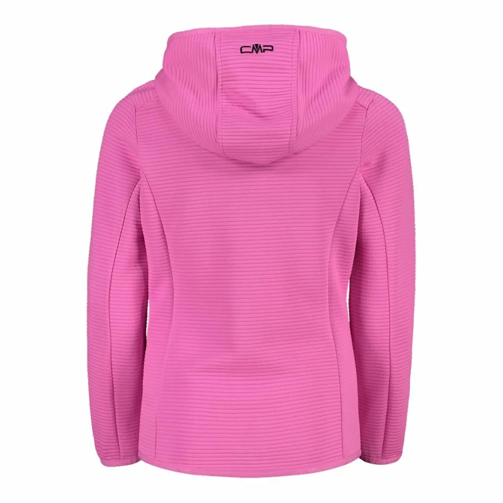 Pile full zip da bambina con cappuccio