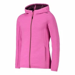Pile full zip da bambina con cappuccio