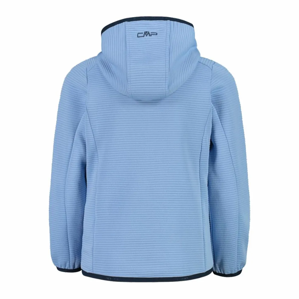 Pile full zip da bambina con cappuccio