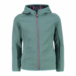 Pile full zip da bambina con cappuccio