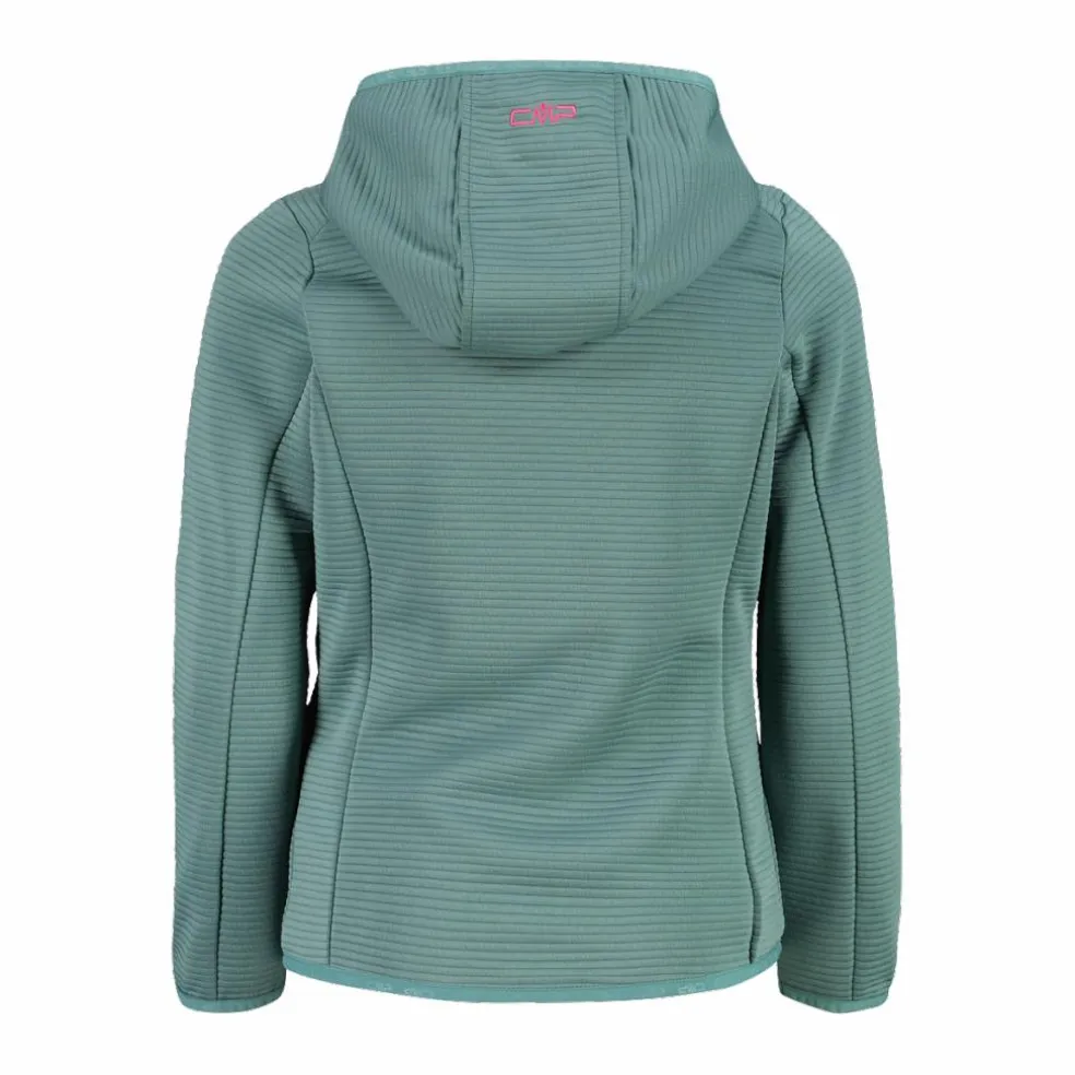 Pile full zip da bambina con cappuccio