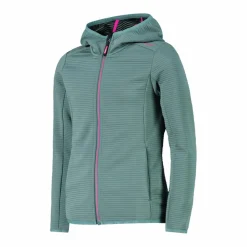 Pile full zip da bambina con cappuccio