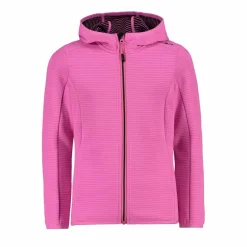 Pile full zip da bambina con cappuccio