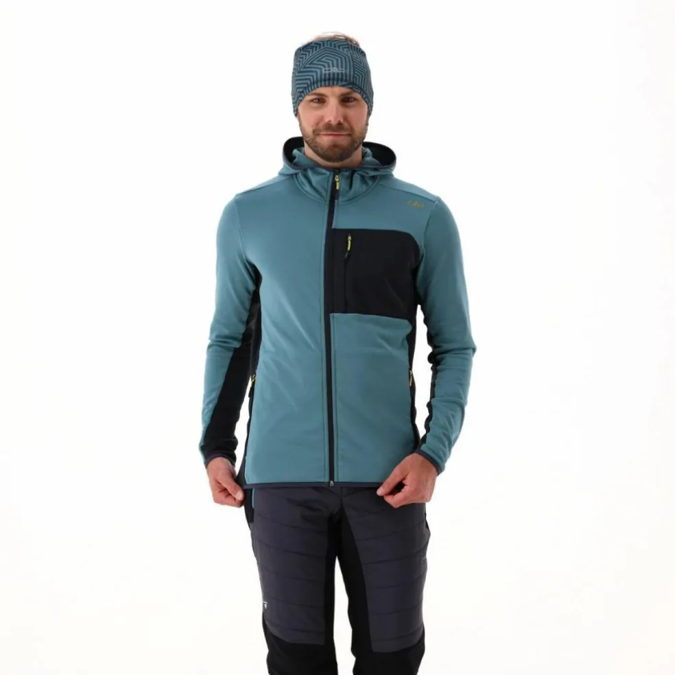 Pile Grid Tech con cappuccio da uomo