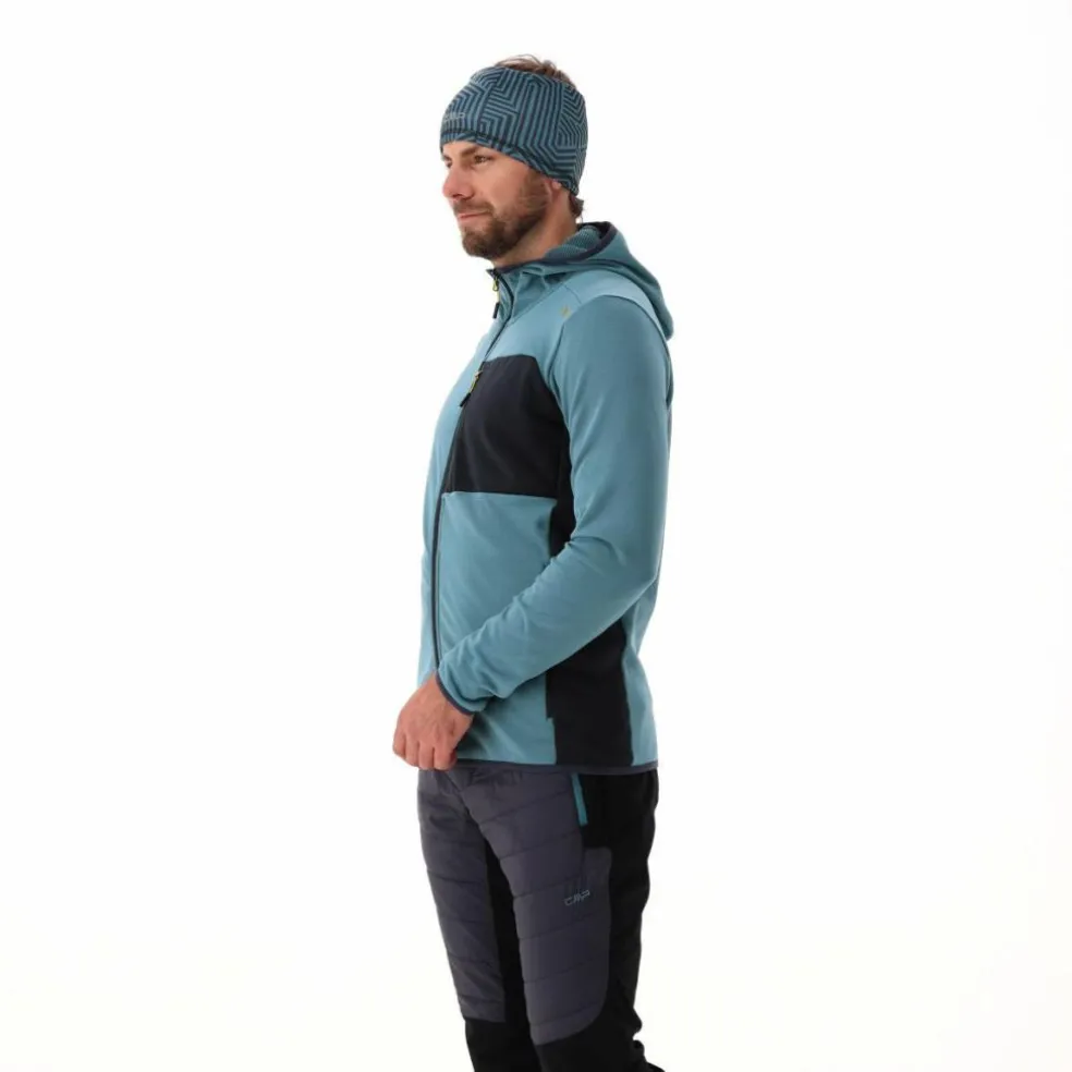 Pile Grid Tech con cappuccio da uomo