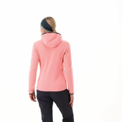 Pile Grid Tech con zip con cappuccio da donna