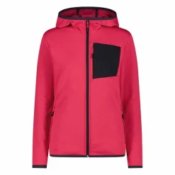 Pile Grid Tech con zip con cappuccio da donna