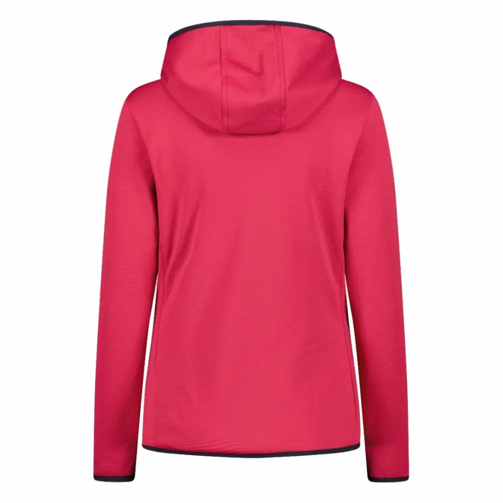 Pile Grid Tech con zip con cappuccio da donna