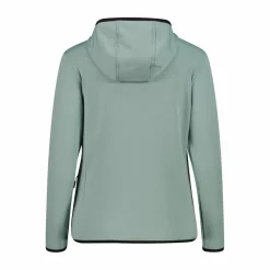 Pile Grid Tech con zip con cappuccio da donna