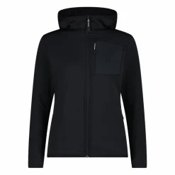 Pile Grid Tech con zip con cappuccio da donna