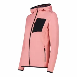 Pile Grid Tech con zip con cappuccio da donna