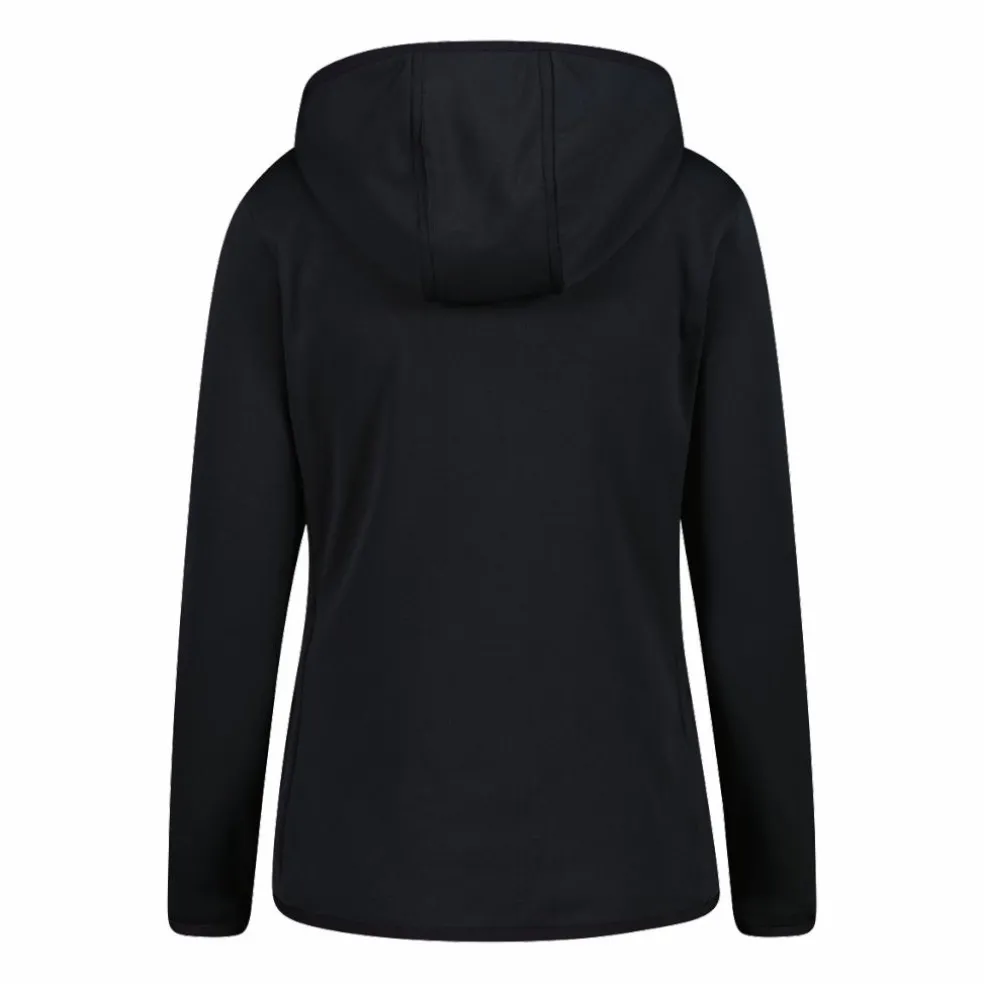 Pile Grid Tech con zip con cappuccio da donna