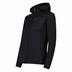 Pile Grid Tech con zip con cappuccio da donna