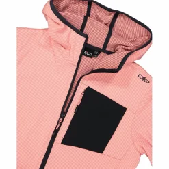 Pile Grid Tech con zip con cappuccio da donna