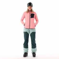 Pile Grid Tech con zip con cappuccio da donna