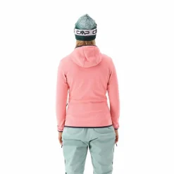 Pile Grid Tech con zip con cappuccio da donna