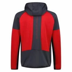 Pile Grid Tech con zip da uomo con cappuccio melange