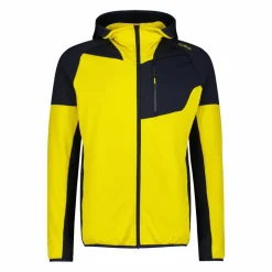 Pile Grid Tech con zip da uomo con cappuccio melange