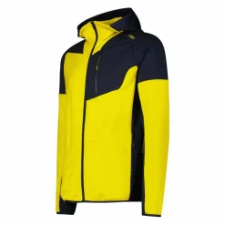 Pile Grid Tech con zip da uomo con cappuccio melange
