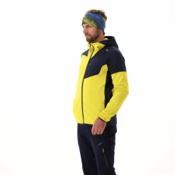 Pile Grid Tech con zip da uomo con cappuccio melange