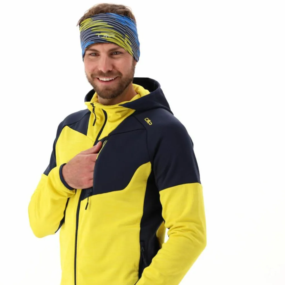 Pile Grid Tech con zip da uomo con cappuccio melange