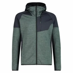 Pile Grid Tech con zip da uomo con cappuccio melange