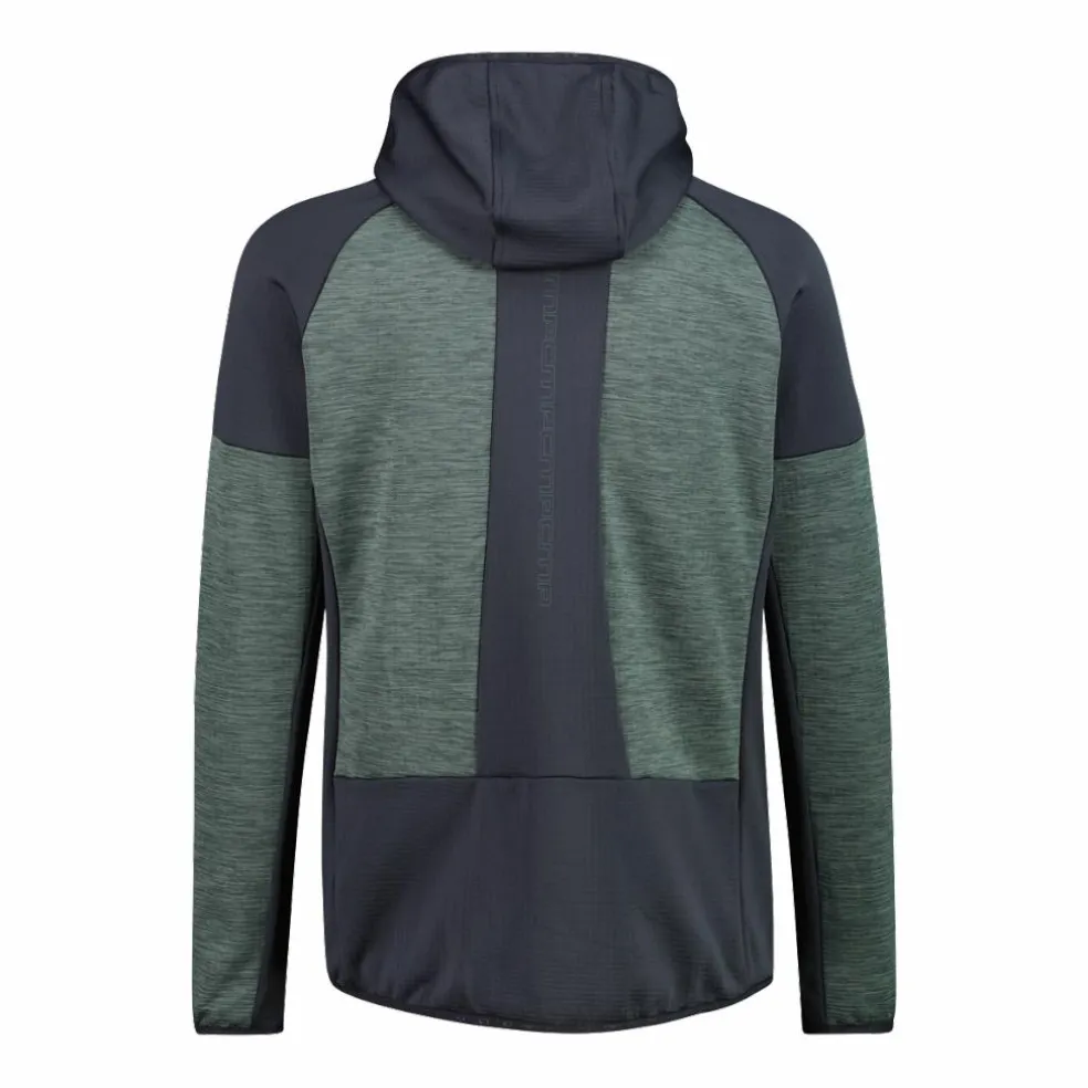 Pile Grid Tech con zip da uomo con cappuccio melange