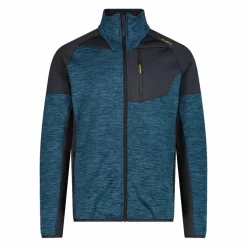 Pile Grid Tech con zip da uomo melange