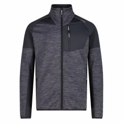 Pile Grid Tech con zip da uomo melange