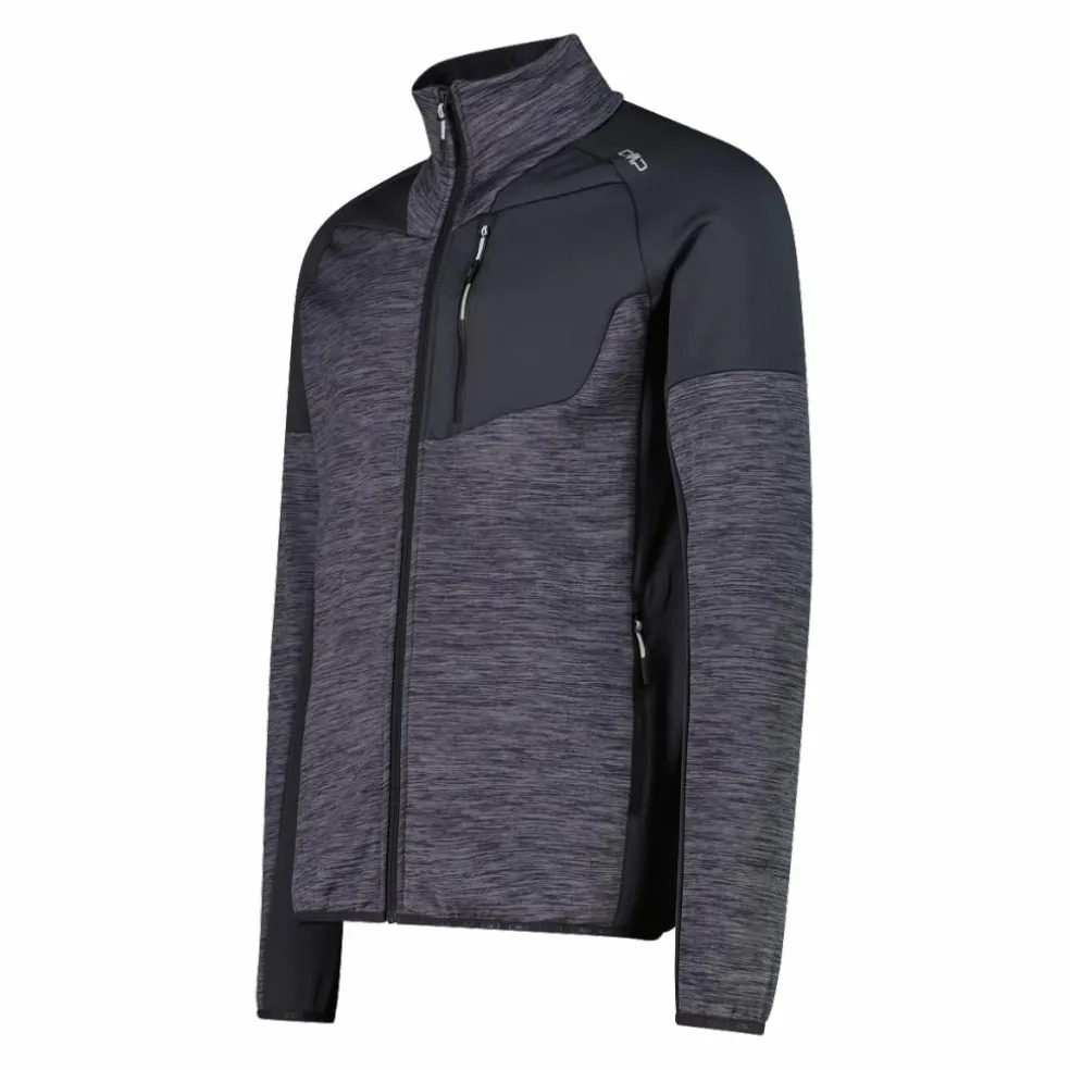 Pile Grid Tech con zip da uomo melange