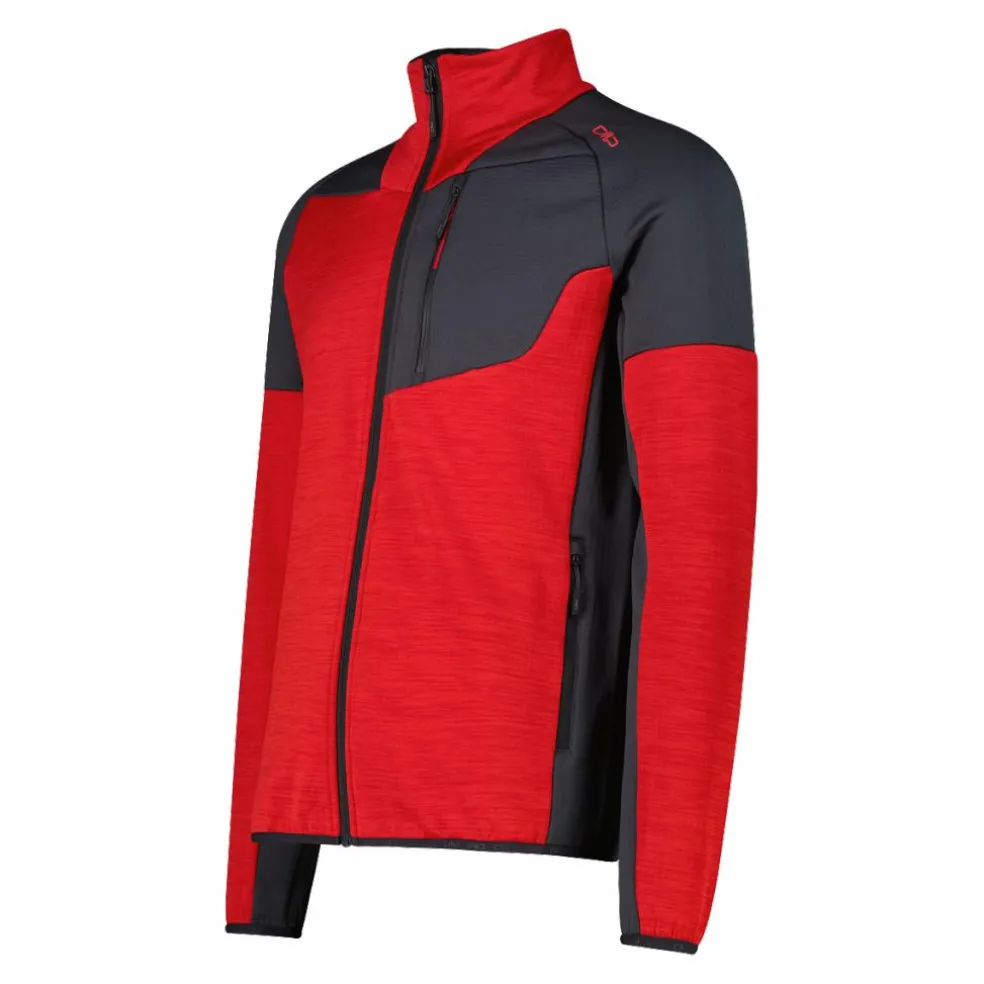 Pile Grid Tech con zip da uomo melange