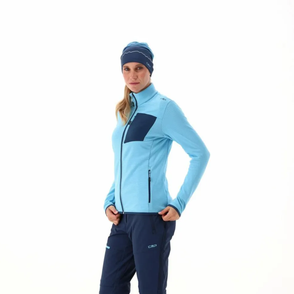 Pile Grid Tech con zip da donna