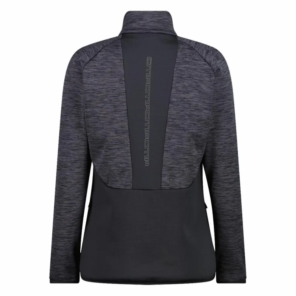 Pile Grid Tech con zip da donna melange