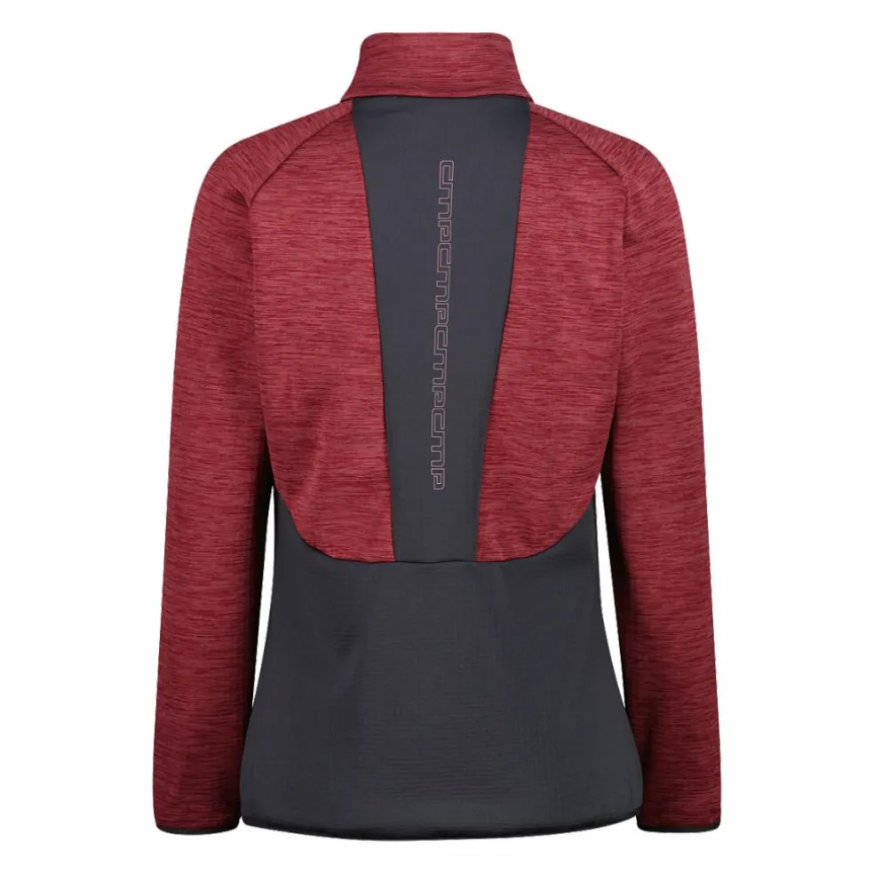 Pile Grid Tech con zip da donna melange