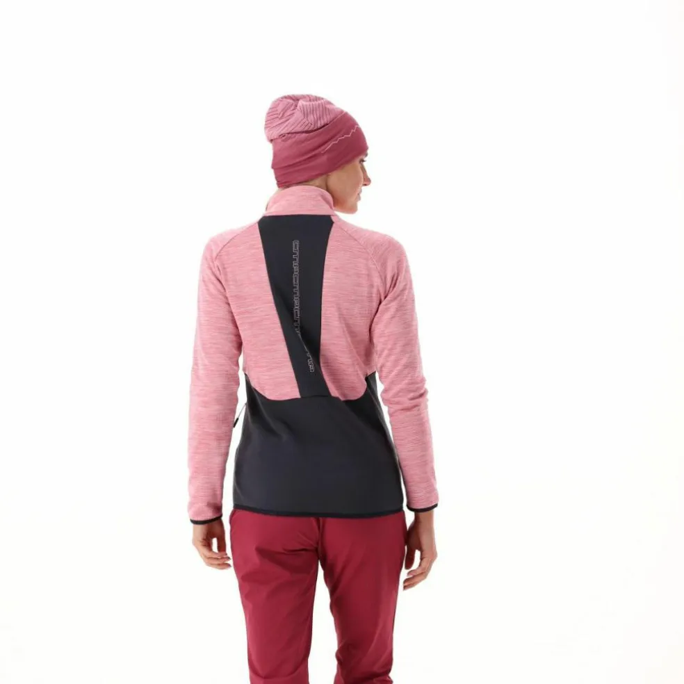 Pile Grid Tech con zip da donna melange