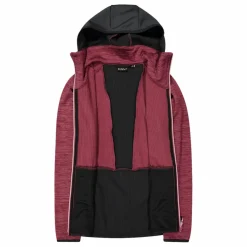 Pile Grid Tech con zip da donna melange con cappuccio
